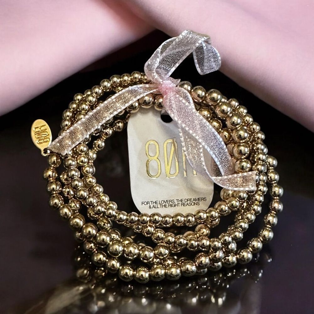 8 Other Reasons Gold Beaded Bracelet Set